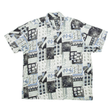 Mens Shirt Grey Crazy Pattern XL