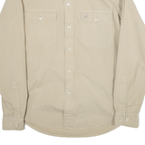 MURPHY Mens Plain Shirt Beige Long Sleeve M