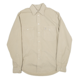 MURPHY Mens Plain Shirt Beige Long Sleeve M