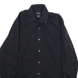 DKNY Slim Fit Mens Plain Shirt Black Long Sleeve M