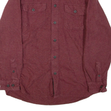 GRIZZLY MOUNTAIN Mens Plain Shirt Maroon Long Sleeve M