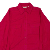 Mens Plain Shirt Red Long Sleeve L