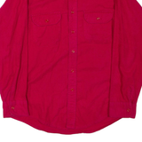Mens Plain Shirt Red Long Sleeve L