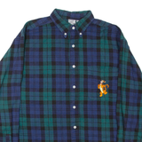DISNEY Mens Shirt Blue Check Long Sleeve L
