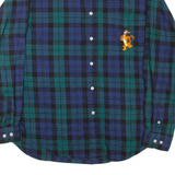 DISNEY Mens Shirt Blue Check Long Sleeve L