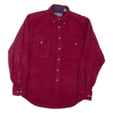 SHAVER LAKE Mens Plain Shirt Maroon Long Sleeve XL