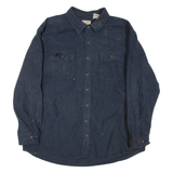 SCHMIDT WORKWEAR Mens Plain Shirt Blue Long Sleeve 2XL