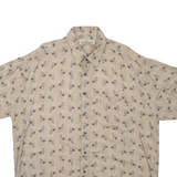 NATURAL ISSUE Mens Shirt Brown Spotted XL
