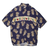 CAMPIA Pineapple Mens Hawaiian Shirt Blue L
