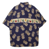 CAMPIA Pineapple Mens Hawaiian Shirt Blue L