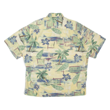 PIERRE CARDIN Mens Hawaiian Shirt Green Floral XL