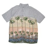 BATIK BAY Mens Hawaiian Shirt Grey Floral XL