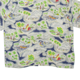 PINEAPPLE COLLECTION Mens Hawaiian Shirt Grey Floral 2XL