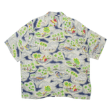 PINEAPPLE COLLECTION Mens Hawaiian Shirt Grey Floral 2XL