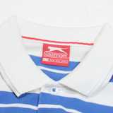 SLAZENGER Mens Polo Shirt Blue Striped M