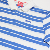 SLAZENGER Mens Polo Shirt Blue Striped M