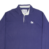 CREW CLOTHING Mens Polo Shirt Blue Long Sleeve M