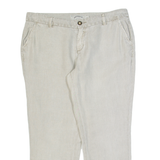 FAT FACE 3/4 Length Womens Trousers Beige Regular Tapered Linen W34 L25