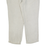 FAT FACE 3/4 Length Womens Trousers Beige Regular Tapered Linen W34 L25