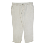 FAT FACE 3/4 Length Womens Trousers Beige Regular Tapered Linen W34 L25