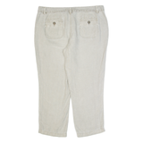 FAT FACE 3/4 Length Womens Trousers Beige Regular Tapered Linen W34 L25