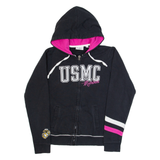 CHAMPION USMC Marines Womens Black Hoodie Full Zip USA S