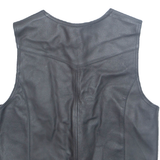 Mens Waistcoat Black Faux Leather S