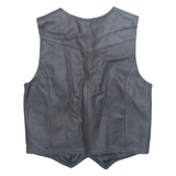 Mens Waistcoat Black Faux Leather S