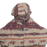 Womens Jacket Beige Hooded Crazy Pattern M