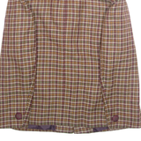 WEINBERG Womens Blazer Jacket Brown Wool Plaid M