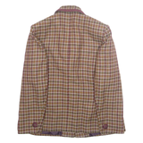WEINBERG Womens Blazer Jacket Brown Wool Plaid M