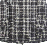 Womens Blazer Jacket White Wool Plaid M