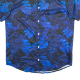 Mens Hawaiian Shirt Blue Floral M
