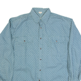 HORIZONTE Mens Shirt Blue Spotted Long Sleeve XL