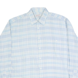 LOBBY Mens Shirt Blue Check Long Sleeve L