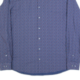 CALVIN KLEIN Slim Fit Mens Shirt Blue Spotted Long Sleeve XL