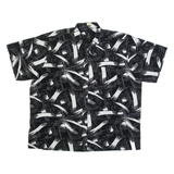 Mens Shirt Black Crazy Pattern 2XL