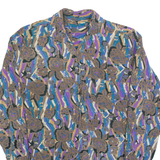 Mens Shirt Brown Crazy Pattern Long Sleeve M
