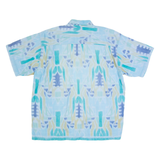 Mens Shirt Blue Crazy Pattern XL