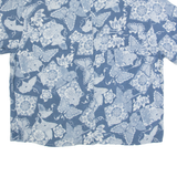 ULLA POPLUM Mens Hawaiian Shirt Blue Floral L
