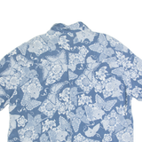 ULLA POPLUM Mens Hawaiian Shirt Blue Floral L