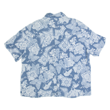 ULLA POPLUM Mens Hawaiian Shirt Blue Floral L