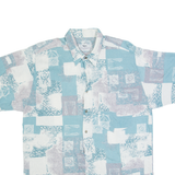 ENGBERS Mens Shirt Blue Crazy Pattern L