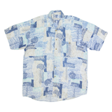 ANGELO LITRICO Mens Shirt Blue Crazy Pattern L