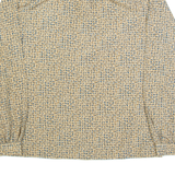 LAVELLI Womens Shirt Brown 90s Spotted Long Sleeve M