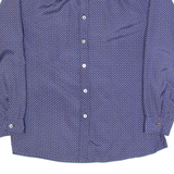 BRUESTLE Womens Shirt Blue 90s Spotted Long Sleeve M