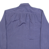BRUESTLE Womens Shirt Blue 90s Spotted Long Sleeve M