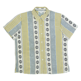 WING MING Womens Shirt Blue Crazy Pattern M