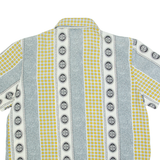 WING MING Womens Shirt Blue Crazy Pattern M