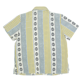 WING MING Womens Shirt Blue Crazy Pattern M